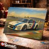 Plaque métallique publicitaire – Illustration BMW M1 1978 – Course sur circuit – Buckshot