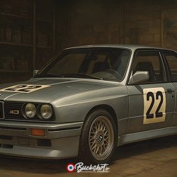 BMW M3 E30 1987 – Plaque Métal Garage Vintage | Buckshot