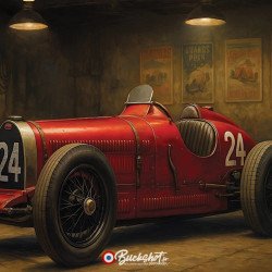 Bugatti Type 35B 1927 – Plaque Métal Garage Vintage | Buckshot