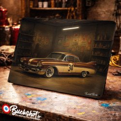 Plaque métallique publicitaire – Illustration Cadillac Eldorado 1959 – Garage Vintage – Buckshot