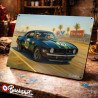 Plaque métallique publicitaire – Illustration Chevrolet Camaro Z28 1970 – Course sur circuit – Buckshot