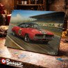 Plaque métallique publicitaire – Illustration Dodge Charger R/T 1969 – Course sur circuit – Buckshot