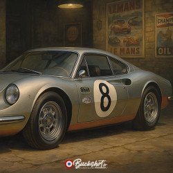 Ferrari Dino 246 GTS – Plaque Métal Vintage | Buckshot