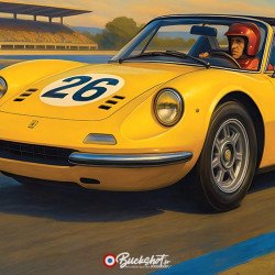 Ferrari Dino 246 GTS – Plaque Métal Racing | Buckshot
