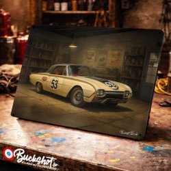 Plaque métallique publicitaire – Illustration Ford Thunderbird Sport 1963 – Garage Vintage – Buckshot