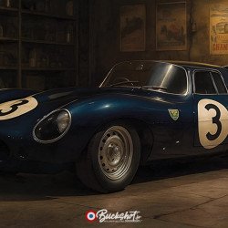 Jaguar Type E Lightweight – Plaque Métal Vintage | Buckshot