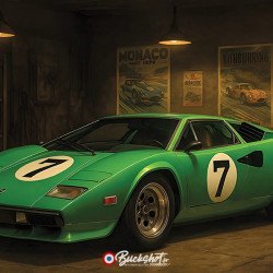 Lamborghini Countach – Plaque Métal Vintage | Buckshot