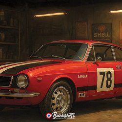 Plaque métal Lancia Beta Coupé 1800 1974 Vintage | Buckshot
