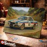 Plaque métallique publicitaire – Illustration Lancia Beta Coupé 1800 de 1974 – Racing Vintage – Buckshot