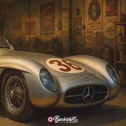 Plaque métal Mercedes-Benz 300 SLR 1955 Vintage | Buckshot