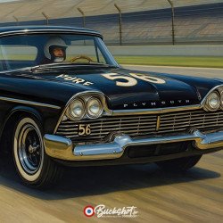 Plaque métal Plymouth Fury 1958 Racing | Buckshot