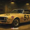 Plaque métallique publicitaire – Illustration Pontiac Firebird de 1967 – Garage Vintage – Buckshot