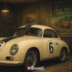 Plaque métal Porsche 356 Coupé 1952 Vintage | Buckshot