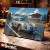 Plaque métallique publicitaire – Illustration Porsche 356 Coupé de 1952 – Racing Vintage – Buckshot