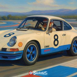Plaque métal Porsche 911 1973 Vintage | Buckshot