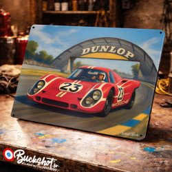 Plaque métallique publicitaire – Illustration Porsche 917 de 1971 – Racing Vintage – Buckshot
