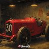Plaque métallique publicitaire – Illustration Alfa Romeo P2 1929 – Garage Vintage – Buckshot