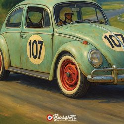 Plaque métal Volkswagen Coccinelle 1973 Racing | Buckshot