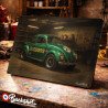 Plaque métallique publicitaire – Illustration Volkswagen Coccinelle Dragster de 1972 – Garage Vintage – Buckshot