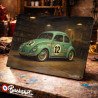 Plaque métallique publicitaire – Illustration Volkswagen Coccinelle Split de 1953 – Garage Vintage – Buckshot