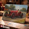 Plaque métallique publicitaire – Illustration Alfa Romeo P2 1929 – Course sur circuit – Buckshot