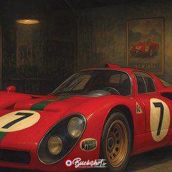 Alfa Romeo Tipo 33 1969 – Plaque Métal Garage | Buckshot