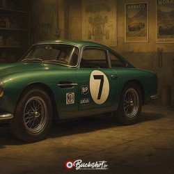 Aston Martin DB4 GT 1962 – Plaque Métal Garage | Buckshot